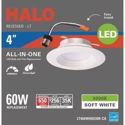 Halo White 4 in. W LED Retrofit Recessed Lighting 650 W