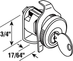 Prime-Line Brushed Nickel Steel Clockwise Mailbox Lock