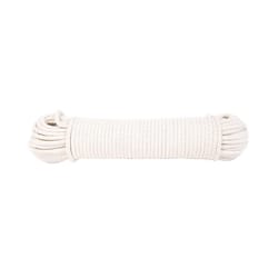 Koch 1/4 in. D X 100 ft. L White Braided Cotton Poly Blend Sash Cord
