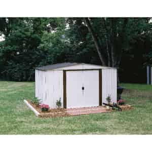 Arrow  72.88 in. H x 123.25 in. W x 95.25 in. D White  Steel  Storage Building 