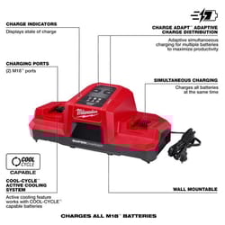 Milwaukee M18 Lithium-Ion Dual Bay Simultaneous Super Battery Charger 1 pc