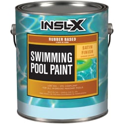 Insl-X Indoor and Outdoor Satin Black Synthetic Rubber Swimming Pool Paint 1 gal