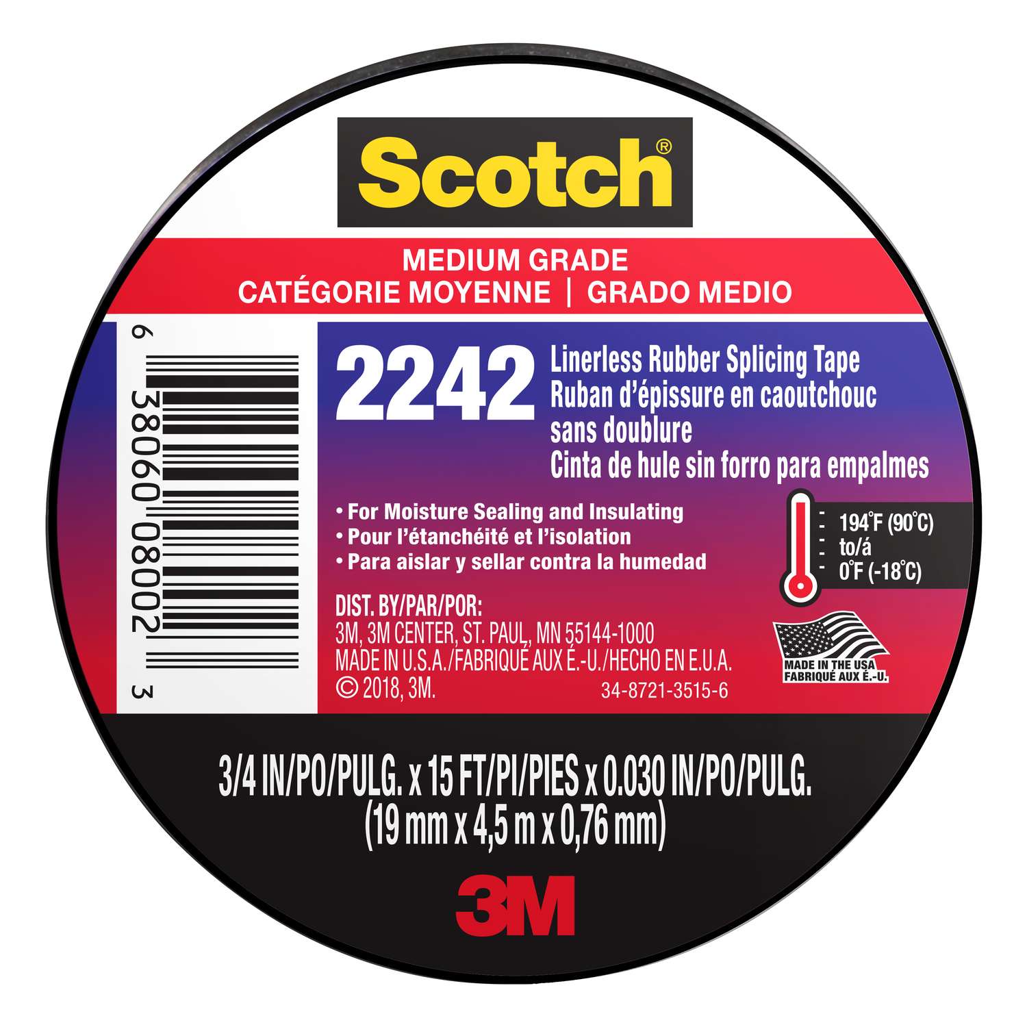 3m Scotch 3 4 In W X 15 Ft L Black Rubber Electrical Tape Ace Hardware