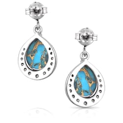 Montana Silversmiths Women's Blue Rivers Silver/Turquoise Earrings One Size Fits Most