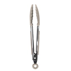 Tovolo Warm Gray Silicone/Stainless Steel Tongs