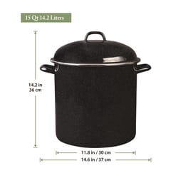 Granite Ware Steel Stock Pot 15 qt Black