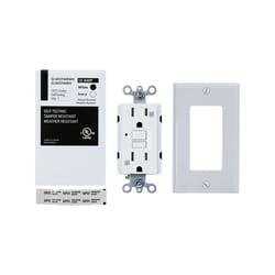 Universal 15 amps 120 V Duplex White GFCI Outlet 1 pk