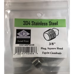 Smith-Cooper 3/8 in. MPT Stainless Steel Square Head Plug