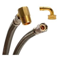 FM 3/8 in. Compression X 3/8 in. D Compression 60 in. Stainless Steel Dishwasher Supply Line