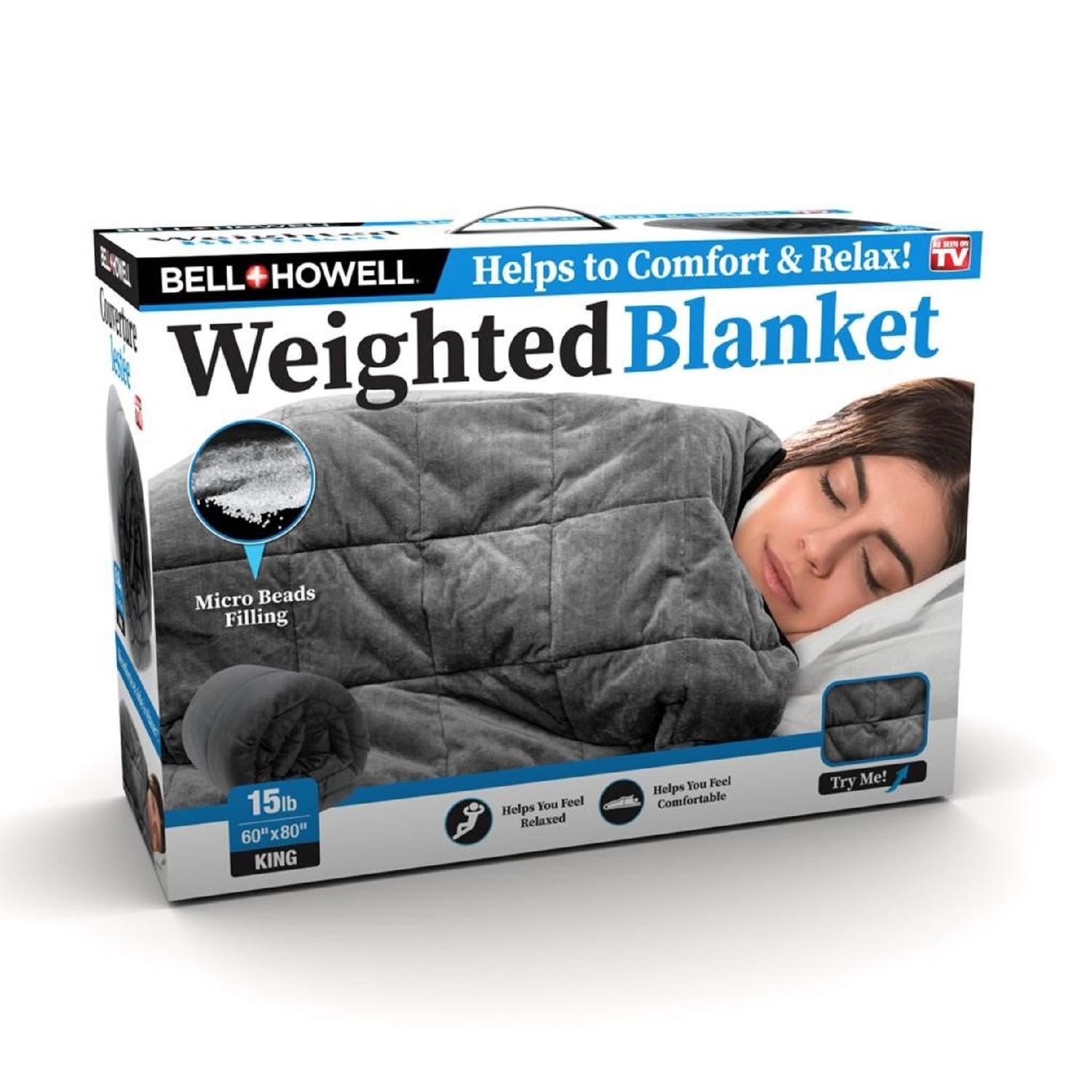 Bell & Howell Gray King Weighted Blanket 1 pk Sansujyuku sansujyuku.com
