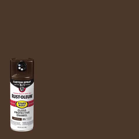 Rust-Oleum Stops Rust Gloss Leather Brown Spray Paint 12 oz - Ace Hardware