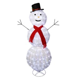 Celebrations LED Multi RGB Dancing Snowman 5 ft. Yard Decor