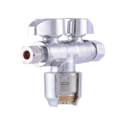 SharkBite 1/2 in. Compression X 3/8 in. Compression Brass Dual Shut-Off Valve