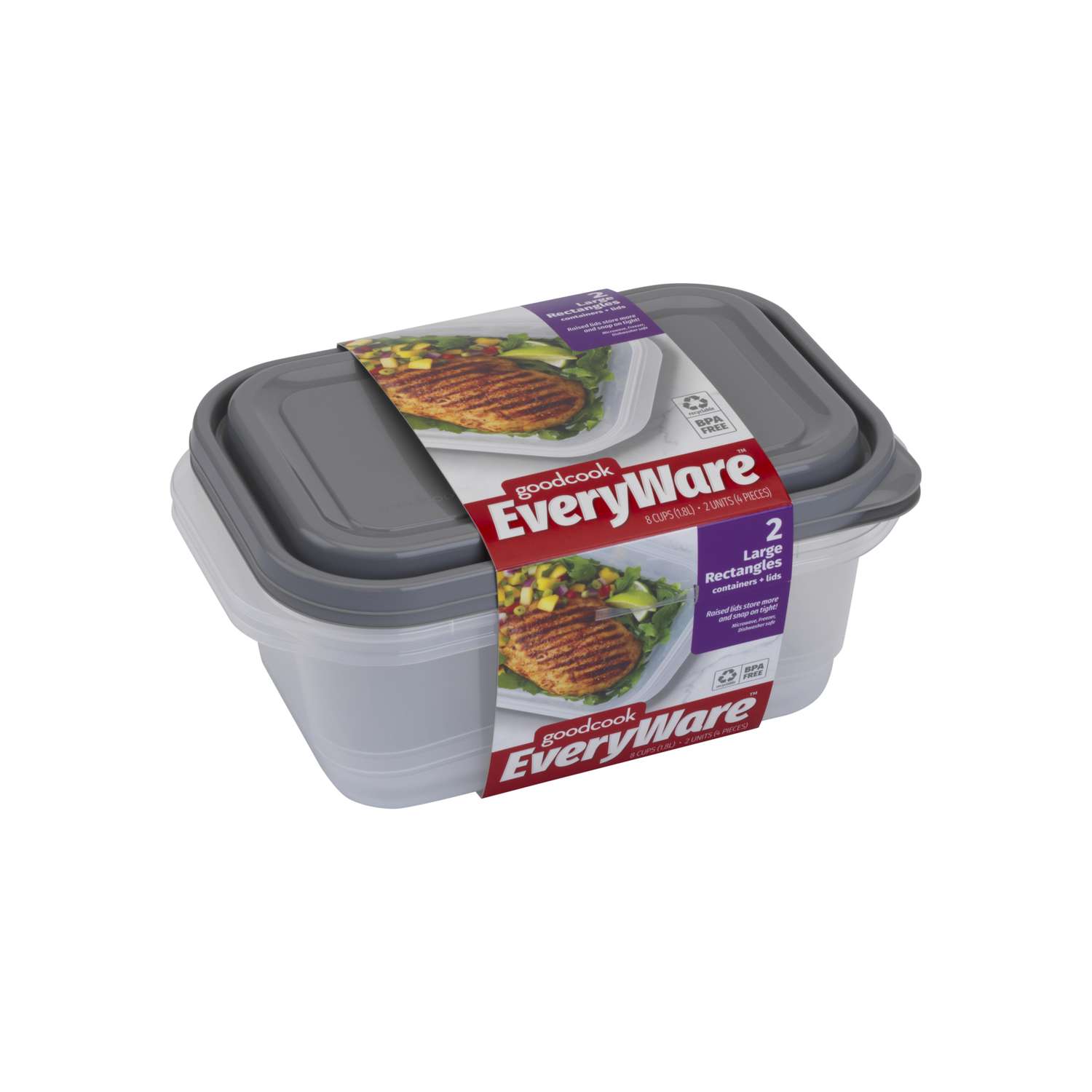 Good Cook EveryWare 8 cups Clear Food Storage Container Set 2 pk Ace