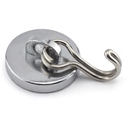 Magnet Source .225 in. L X 1.125 in. W Silver Magnetic Hook 40 lb. pull 1 pc