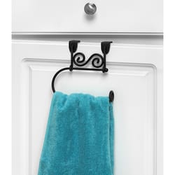 Spectrum Scroll Black Towel Ring Steel