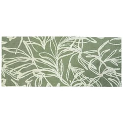 Simple Spaces 21 in. W X 54 in. L Green/White Avocado Garden Polyester Accent Rug