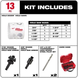 5PC HOLE SAW SET DRILL BIT CUTTING CUTTER CIRCULAR,1-1/4, 1-1/2