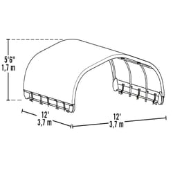 ShelterLogic Polyethylene Corral Shelter Canopy 5.5 ft. H X 12 ft. W X 12 ft. L