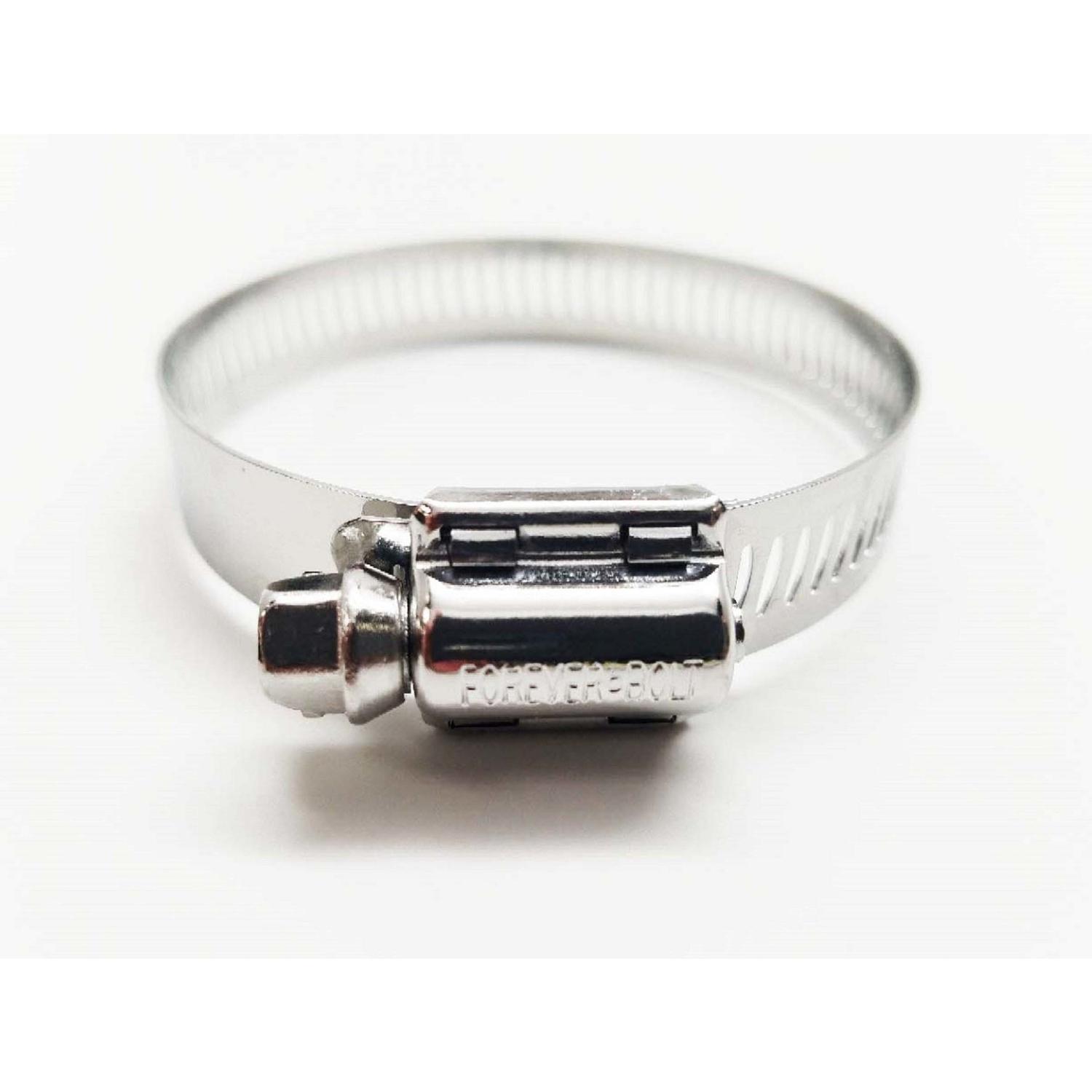 FOREVERBOLT 1-9/16 in to 2-1/2 in. SAE 32 Silver Hose Clamp Stainless Steel Band