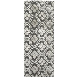 Simple Spaces 21 in. W X 54 in. L Gray/White Gilt Complex Runner Polyester Accent Rug