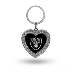 Rico NFL Las Vegas Raiders Rhinestone Heart Keychain Metal 1 pc