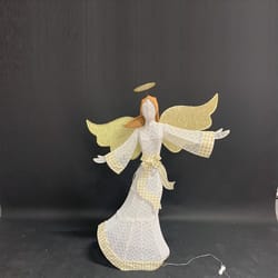 Celebrations LED Champagne and Gold Angel 66 in. Yard Decor