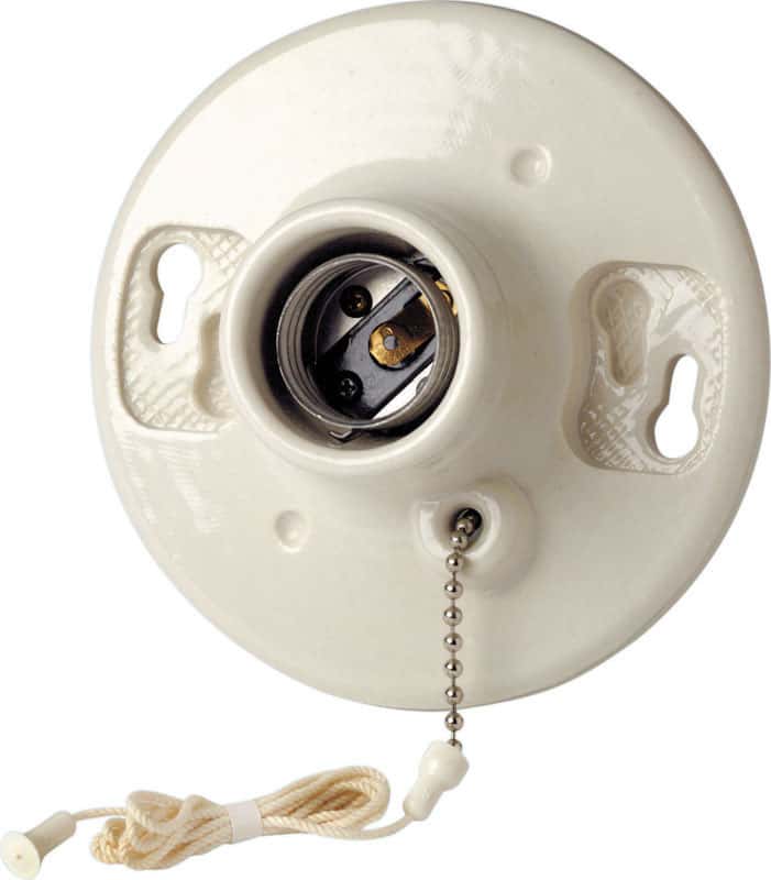 Leviton Porcelain Incandescent Medium Base Ceiling Keyless Lampholder