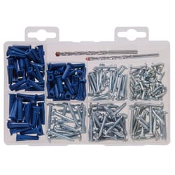 HILLMAN Assorted in. D X Assorted in. L Plastic/Stainless Steel Pan Head Anchor Kit 213 pk
