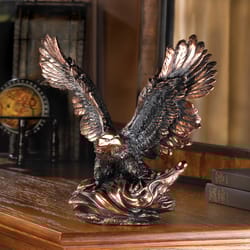 Accent Plus 11.5 in. H X 9.25 in. L Majestic Eagle Poly Resin Decorative Figurine