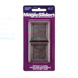 Magic Sliders Plastic Protective Pads Brown Square 1-3/4 in. W X 1-3/4 in. L 4 pk