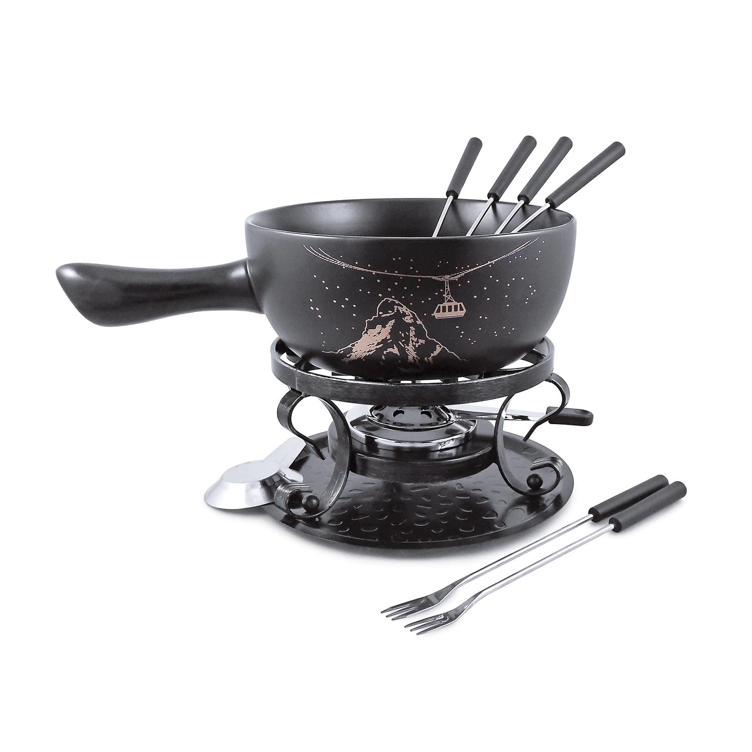Swissmar Black 2.8 qt Ceramic Fondue Set Sansujyuku sansujyuku.com