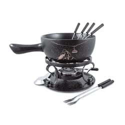 Swissmar Black 2.8 qt Ceramic Fondue Set