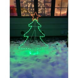 Celebrations LED Multi 40 in. Christmas Tree Yard Decor