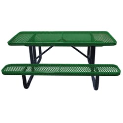 Leisure Craft Metal Green 72 in. Rectangle Picnic Table