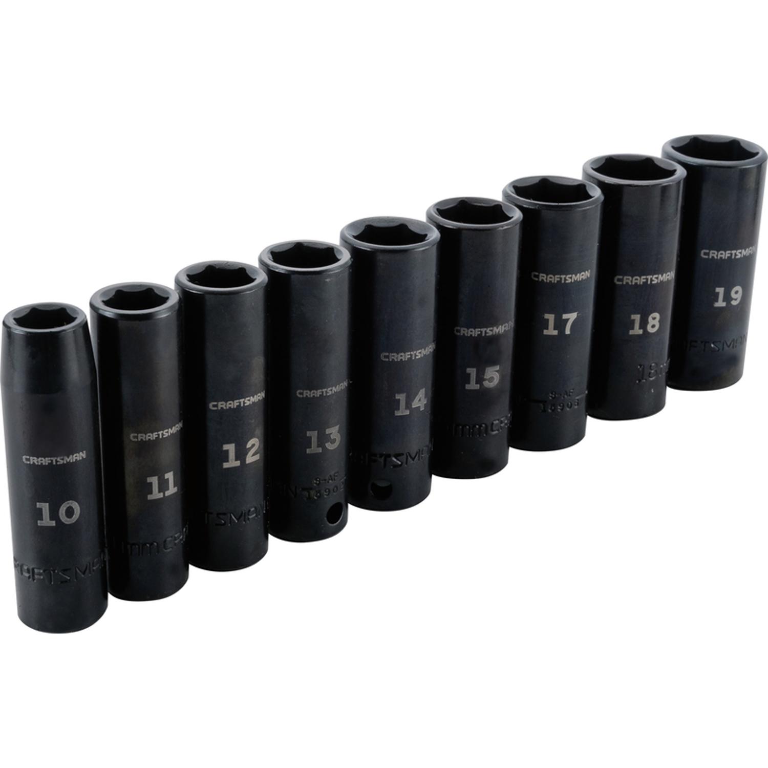 Craftsman 3/8 in. drive Metric 6 Point Deep Socket Set Deep Impact Socket Set 9 pc Uae Electronic uaeelectronic.com