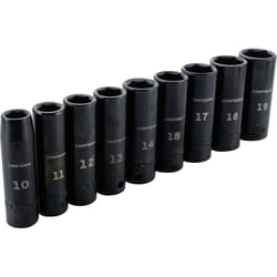 Craftsman 3/8 in. drive Metric 6 Point Deep Socket Set Deep Impact Socket Set 9 pc