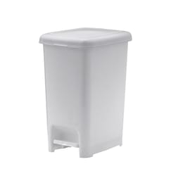 Superio Brand 60 L White Smoke Plastic Slim Pedal Step-On Trash Can