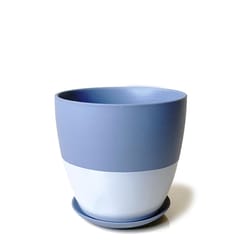 Chive Dyad 5 in. D Ceramic Flower Pot Blue Gray