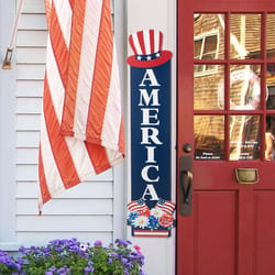 Glitzhome Patriotic America Porch Decor MDF 1 pk