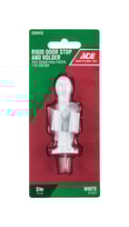 Ace 3 in. W Metal White Rigid Door Stop w/Holder Mounts to door and wall 5/32 in.