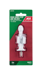 Ace 3 in. W Metal White Rigid Door Stop w/Holder Mounts to door and wall 5/32 in.