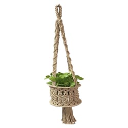 Primitive Planters 34 in. H X 6 in. W X 3 in. L Off White Cotton Hanging Planter