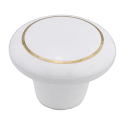 Richelieu Eclectic Round Cabinet Knob 1-1/2 in. D 1-1/16 in. Brass 1 pk