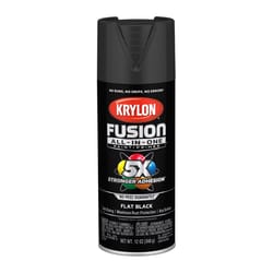 Krylon Fusion All-In-One Flat Black Paint+Primer Spray Paint 12 oz