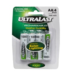 UltraLast Ni-Cad AA 1.2 V 1000 mAh Solar Rechargeable Battery ULN4AASL-1000 4 pk