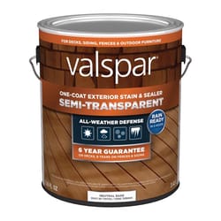 Valspar One-Coat Semi-Transparent Tintable Neutral Base Stain and Sealer 1 gal