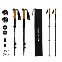 Retrospec 54 in. Black 6061 Aluminum Adjustable Trekking Pole