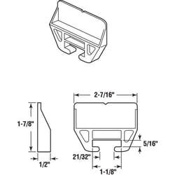 Prime-Line 1-1/8 in. L Polyethylene Center Guide Drawer Track Guide 2 pk