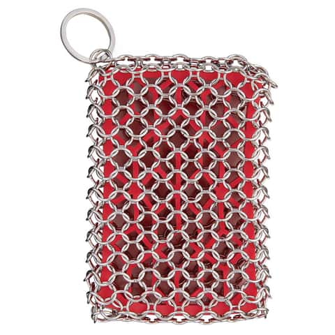 1pc Stainless Steel Chainmail Scrubber For Pot And Grill Cleaning